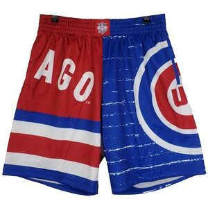 Chicago Cubs Mitchell & Ness MLB Large‎ Jersey Shorts Jumbotron 3.0 Red Blue NWT